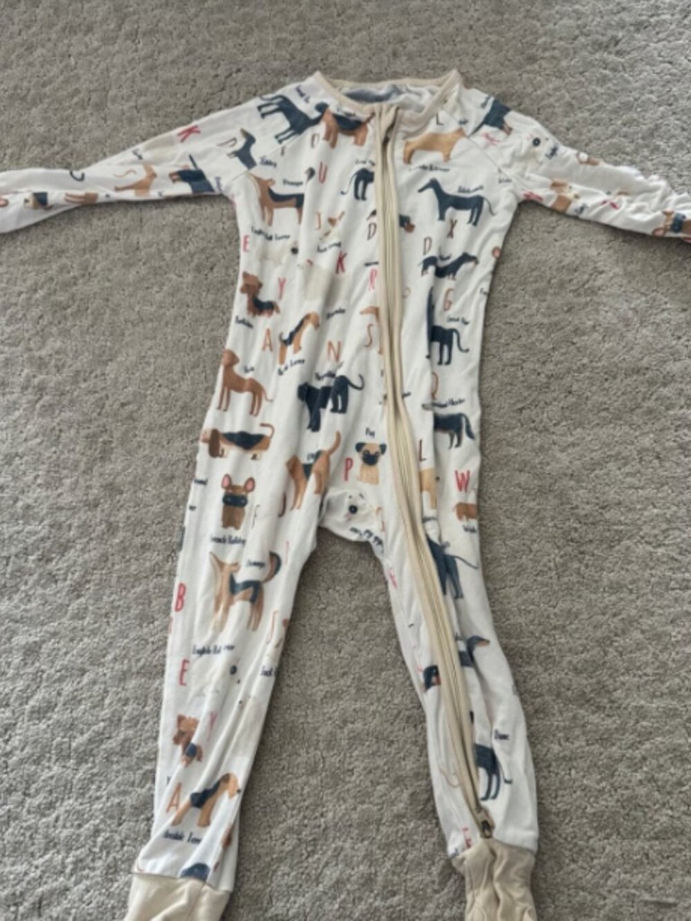 Caden Lane pups zipper romper